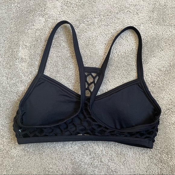Seafolly Black Racerback Mesh About Sports Tank Bikini Top EUC Size AUS 8/US 4 - Picture 5 of 8